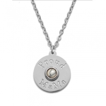 Κολιέ Steel Silver Marble Proud MaMa PM-467