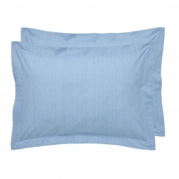 Ζεύγος Μαξιλαροθήκες Polycotton 50x70+5εκ. Oxford Casual 5447 Blue Das Home