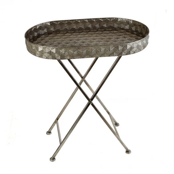 Τραπεζάκι Βοηθητικό Μεταλλικό Χρυσό 65x39,5x70,5εκ. ESPIEL GLD104