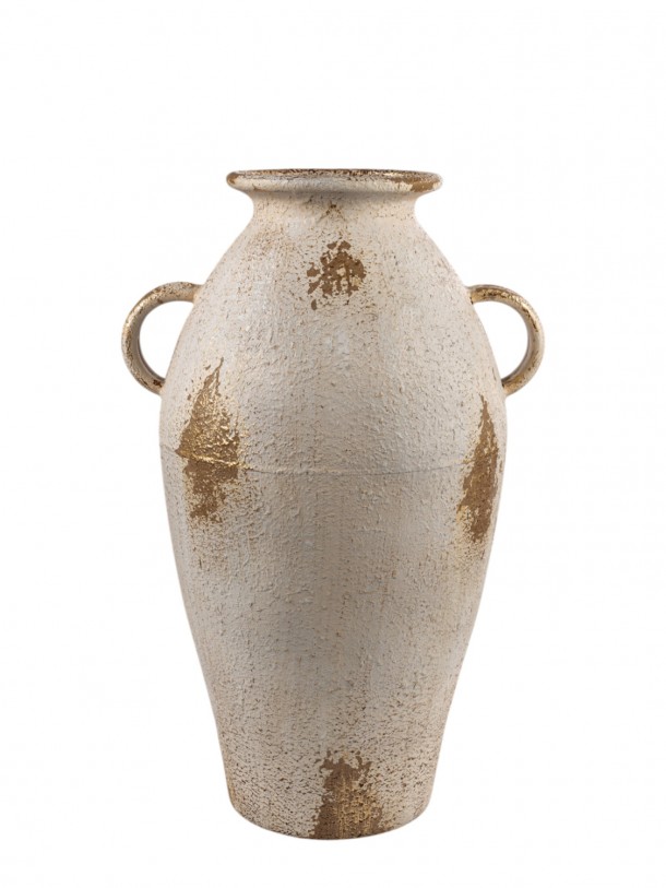 Βάζο Μεταλλικό Μπεζ Αντικέ 28x23x28εκ. Zen Collection 25.17.51538