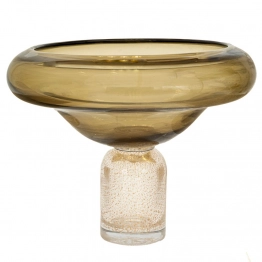 Βάζο Γυάλινο Χακί Με Μελί Βάση Φ37x28εκ. iliadis 91637