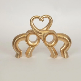 Διακοσμητικό Ζευγάρι Ελέφαντες Polyresin Χρυσό 24,2x5,5x17,3εκ. ESTHETI 752-11601