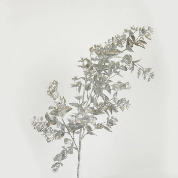 Κλαδί Με Φύλλα Πλαστικό 60εκ. Ασημί ESTHETI 758-12116