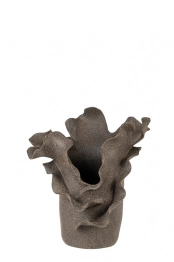 Βάζο Κεραμικό Ακανόνιστο Καφέ 26,5x18x27εκ. Zen Collection 26.22.52960