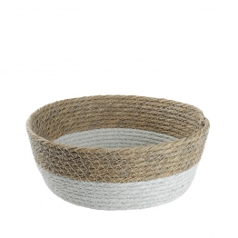 Καλάθι Σερβιρίσματος Rattan Natural-Λευκό 28x6εκ. ESPIEL FEX109