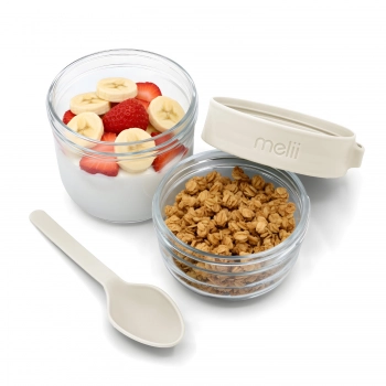Γυάλινο Δοχείο Για Γιαούρτι-Overnight Oats 780ml Ivory Melii MEL28402