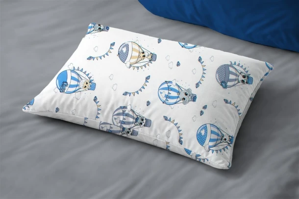 Μαξιλαροθήκη Bebe Βαμβακερή 35x45εκ. The Floating Zoo 596 White-Blue DimCol