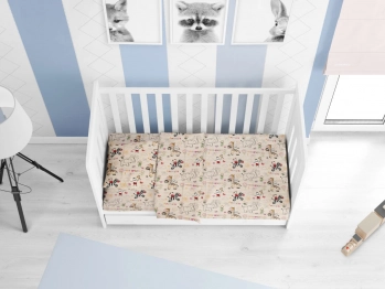 Σεντόνι Μεμονωμένο Φανελένιο Με Λάστιχο Κούνιας 70x140+15εκ. Africa 145 Beige DimCol