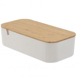Κουτί Αποθήκευσης PS-Bamboo Με Καθρέπτη 26x13x7εκ. White-Natural MRShome 0055000
