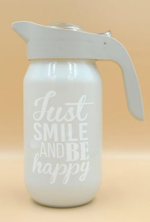 Κανάτα Γυάλινη 1000ml Just Smile Veltihome 21-11128 Grey