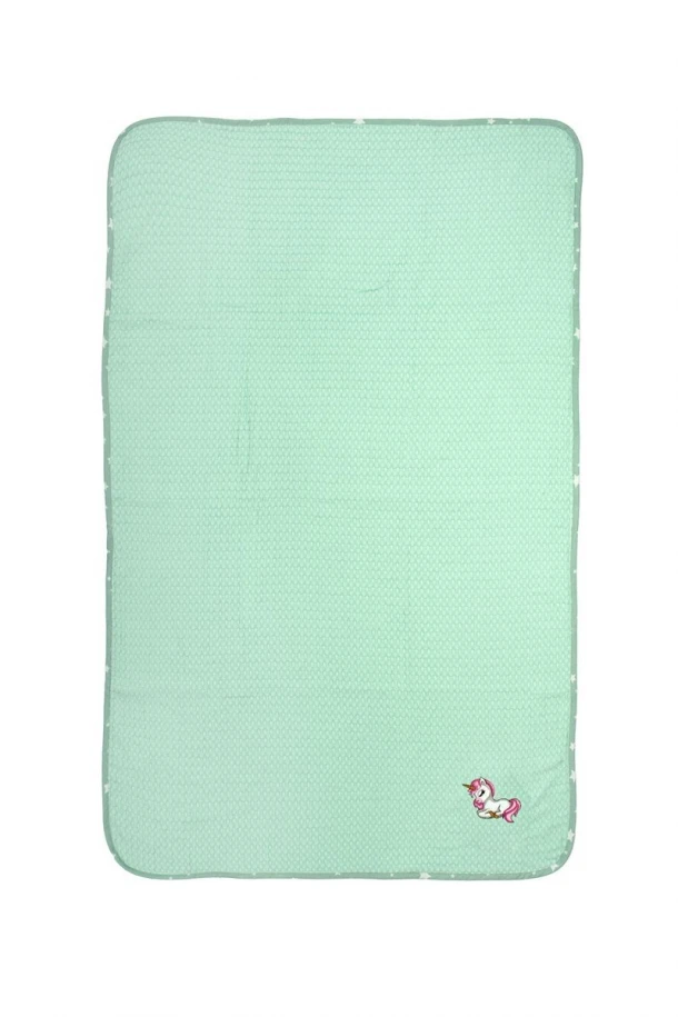 Κουβέρτα Πικέ Λίκνου 80x110εκ. Με Κέντημα Unicorn 190 Mint DimCol