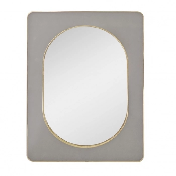 Καθρέπτης Τοίχου Βελούδινος Γκρι-Χρυσός 50x70εκ. ESPIEL ECO602
