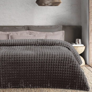 Κουβέρτα Fleece Μονή 160x220εκ. Blankets 1390 Dark Grey Das Home