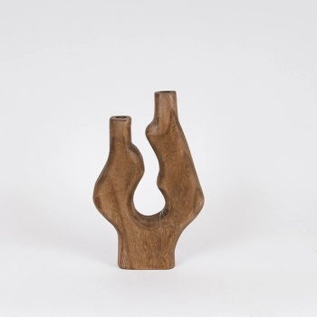 Βάζο Ξύλινο Καφέ 20x6x35εκ. ESTHETI 819-00691