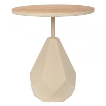 Τραπεζάκι Σαλονιού Μεταλλικό Με Ξύλινη Επιφάνεια Και Ακανόνιστη Βάση Κρεμ 50x50x56εκ. iliadis 92565