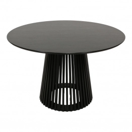 Τραπέζι Domonic pakoworld mdf σε μαύρη απόχρωση Φ120x75εκ