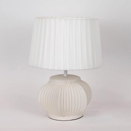 Φωτιστικό Επιτραπέζιο Κεραμικό-Υφασμάτινο Λευκό 28x24x43εκ. ESTHETI 814-50005