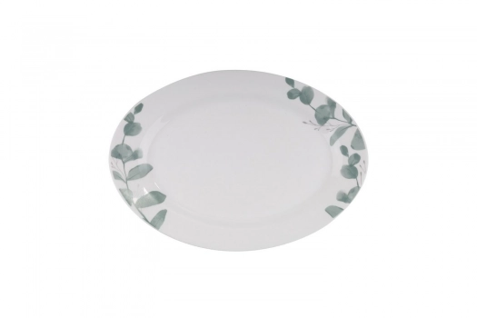 Πιατέλα Οβάλ Γυάλινη Green 30x22εκ. Leaf Eaton ME25032230