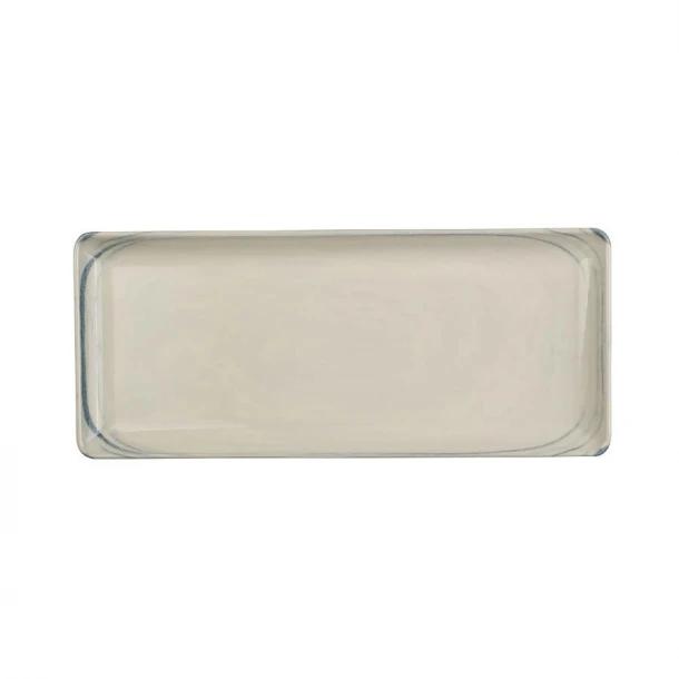 Πιατέλα Σερβιρίσματος Πορσελάνης Ιβουάρ-Μπλε Frame Kutahya 35x15εκ. KX890670T3515