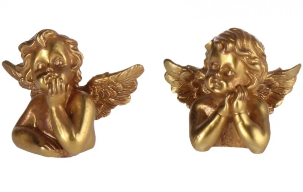 Σετ 2τμχ Αγγελάκια Polyester Χρυσά Royal Art 5x8x7εκ. STA015