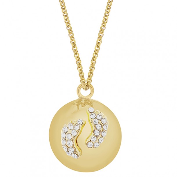 Μενταγιόν Επάργυρο Babybell Glowing Πατουσάκια Gold Proud Mama PM-618