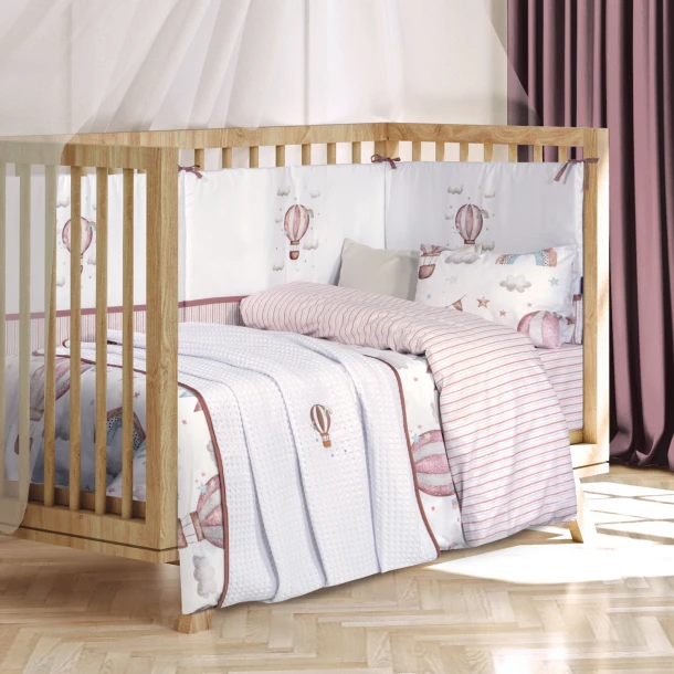 Κουβέρτα Πικέ Βαμβακερή Αγκαλιάς 75x110εκ. Essential Baby 8841 Λευκή-Σάπιο Μήλο Greenwich Polo Club