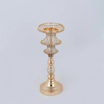 Κηροπήγιο Μεταλλικό Χρυσό 16x41εκ. ESTHETI 752-24081