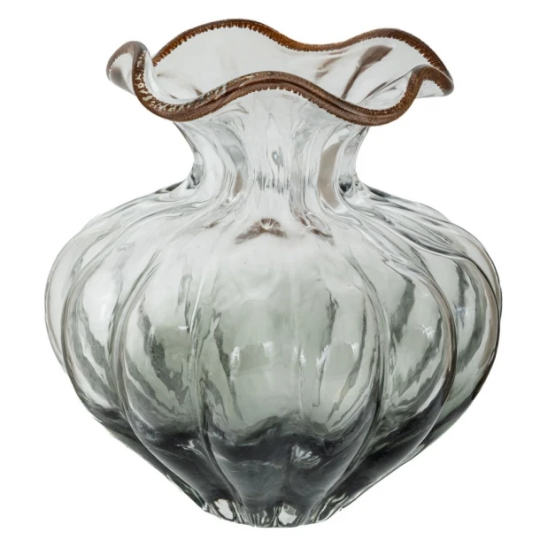 Βάζο Γυάλινο Διάφανο-Γκρι Φ24x24εκ. iliadis 91631