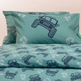 Ζεύγος Μαξιλαροθήκες Βαμβακερές 50x70εκ. Trucks Aqua Kids Line Melinen 20003229