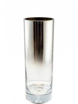 Βάζο Χειροποίητο Φυσητό Γυαλί Ασημί-Διάφανο 12x35εκ. Zen Collection 25.43.52151