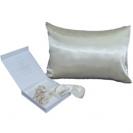 Σετ Ύπνου 3τμχ Pure Silk Μαξιλαροθήκη-Μάσκα Ύπνου-Λαστιχάκι Μαλλιών Champagne Melinen 20004962