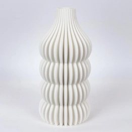 Βάζο Πορσελάνης 3D Λευκό 17,5x17,5x35εκ. ESTHETI 752-21096