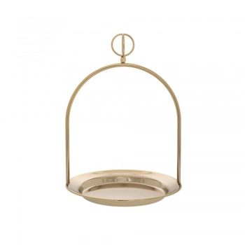 Δίσκος Σερβιρίσματος Μεταλλικός Χρυσός Με Χερούλι Φ24x34εκ. iliadis 86766