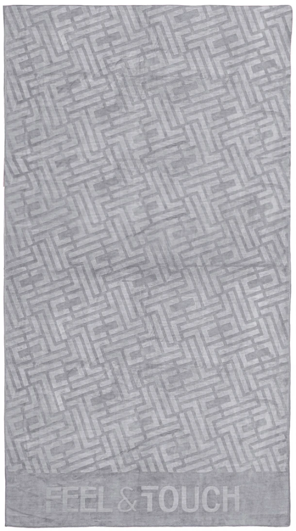 Πετσέτα Θαλάσσης Polyester-Poliammide 90x170εκ. Feel & Touch Icon Titanium