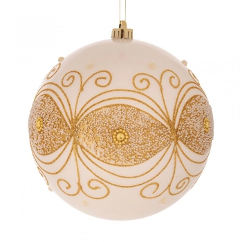 Χριστουγεννιάτικη Μπάλα Πλαστική Περλέ Λευκή 15εκ. iliadis 90966