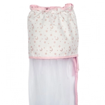 Κουνουπιέρα Κρεβατιού Nylon-Βαμβακερή 180x540εκ. Fly Me Pink 80201