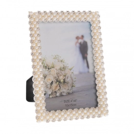 Κορνίζα Μεταλλική Κρεμ Με Πέρλες 10x15εκ. iliadis 91877