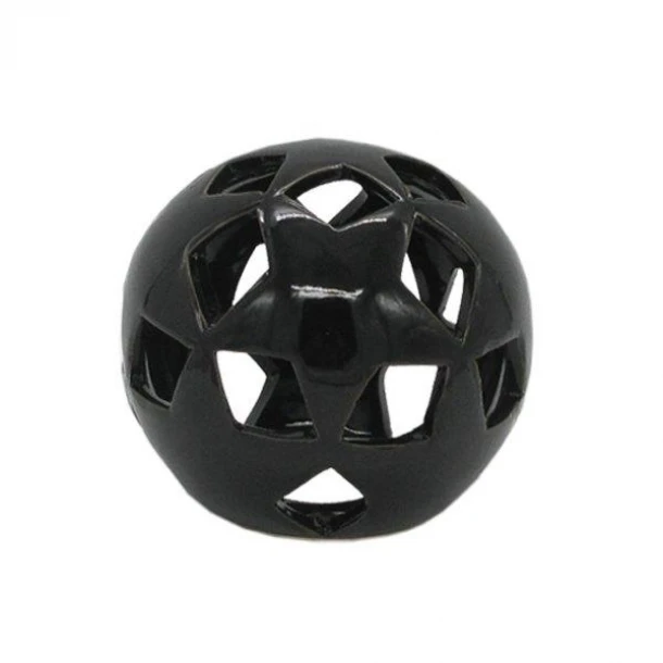 Διακοσμητική Επιτραπέζια Μπάλα Κεραμική Μαύρη Art Et Lumiere 12,5εκ. 30201