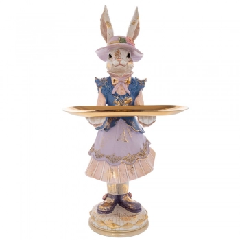 Διακοσμητική Λαγουδίνα Polyresin Με Χρυσό Δίσκο 30x25x59,5εκ. iliadis 92320