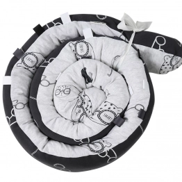 Πολυχρηστικό Μαξιλάρι Βαμβακερό 240x12εκ. Snuggly Snake Grey Bear Minene 18303004040OS