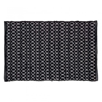 Ταπέτο Μπάνιου Αντιολισθητικό Polycotton 60x90εκ. Boho Black Sealskin 800101