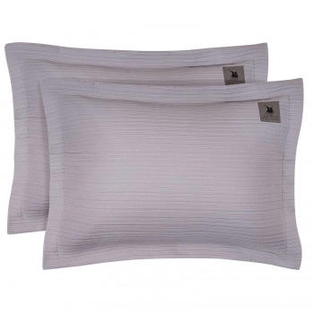 Ζεύγος Μαξιλαροθήκες Oxford Microfiber 50x70+7εκ. Essential 4454 Lilac Greenwich Polo Club
