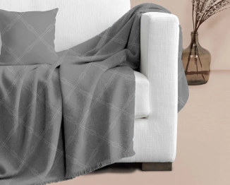 Ριχτάρι Βαμβακερό Πολυθρόνας 180x180εκ. Nautica Dark Grey Makis Tselios