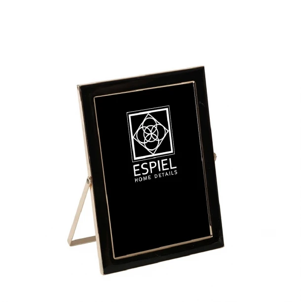 Κορνίζα Μεταλλική Μαύρη-Χρυσή ESPIEL 15x20εκ. FAM611