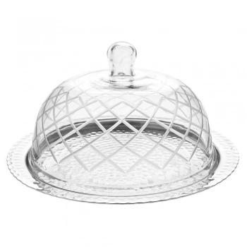 Πιατέλα Σερβιρίσματος Στρογγυλή Με Καπάκι Μεταλλική-Γυάλινη 30x18εκ. iliadis 83063