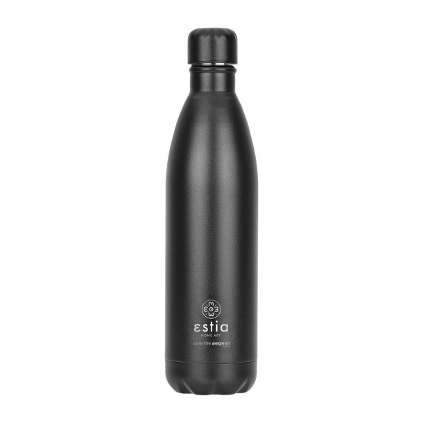 Θερμός-Μπουκάλι Ανοξείδωτο Flask Lite Matte Black Save The Aegean Estia 750ml-7,9x30,8εκ. 01-18207