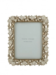 Κορνίζα Polyester Σαμπανί Με Μπεζ Τριαντάφυλλα 15x20εκ. Zen Collection 25.50.52356