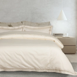 Σετ Παπλωματοθήκη Βαμβακοσατέν Υπέρδιπλη 220x240εκ. Executive 1699 Ιβουάρ Das Home