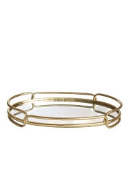 Δίσκος Μεταλλικός Χρυσός Με Καθρέπτη 50x31x7,5εκ. Zen Collection 26.1.52213