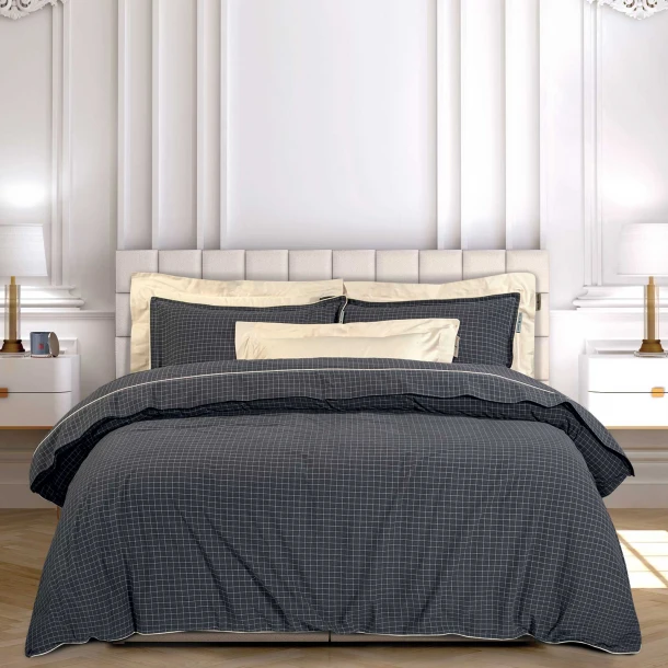 Σετ Παπλωματοθήκη Βαμβακερή Υπέρδιπλη 220x240εκ. Essential 2297 Black Greenwich Polo Club